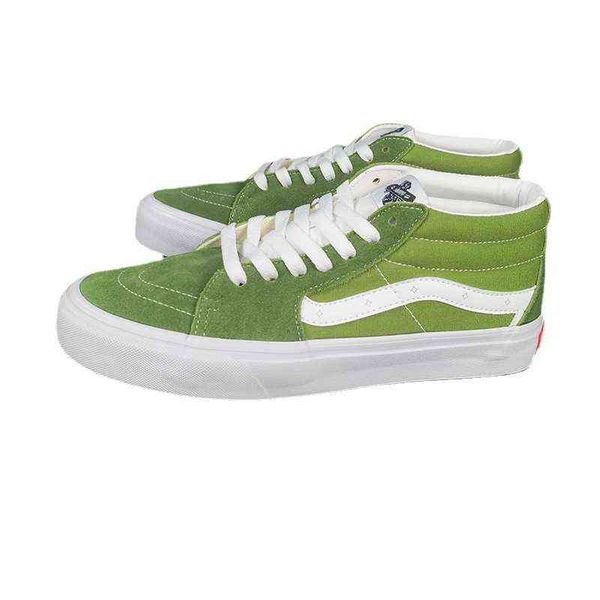 

fangqi wansi army green sk8mid medium canvas shoes men's casual board in autumn and winter women's warm wear-resistant