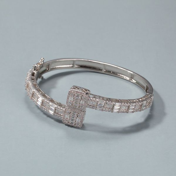 

new fashion gold bangle hip hop bracelet jewelry mens iced out bracelets silver rose gold bangle, Black