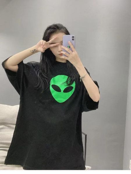 

fashion style high street wind comfortable t-shirt leisure mercerized cotton cool black and white the letter ribbon women's