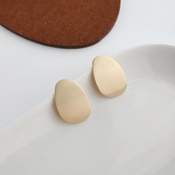 

metal matte earrings face small earrings feminine simple