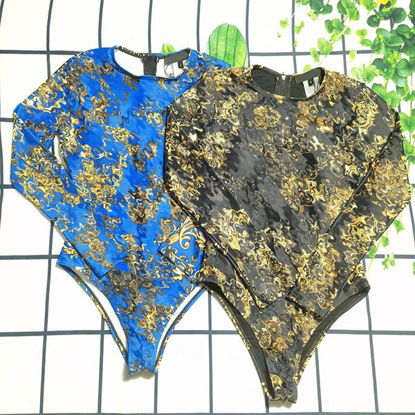 

european american style one piece swimsuit women summer swimwear sunscreen long sleeve swimsuit conservative tight beachwear, White;black