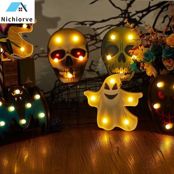 

wholesale halloween decoration pumpkin spider bat witch ghost skull led light night lamp for room home decor festival bar party supplies xx5