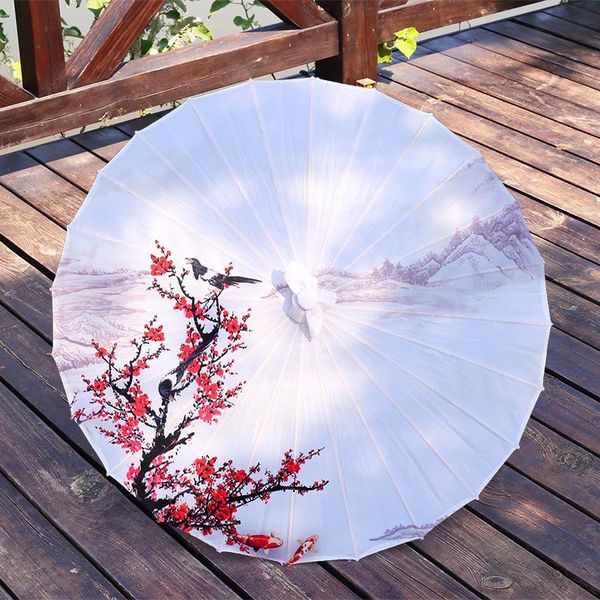 

umbrellas creative windproof silk umbrella rain women female sun dance props oil paper long handle decoration