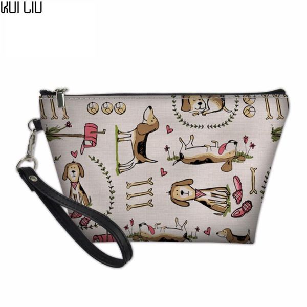 

cosmetic bags & cases kui liu women make up bag beagles pet dog prints case organizer toiletry kits storage travel wash pouch