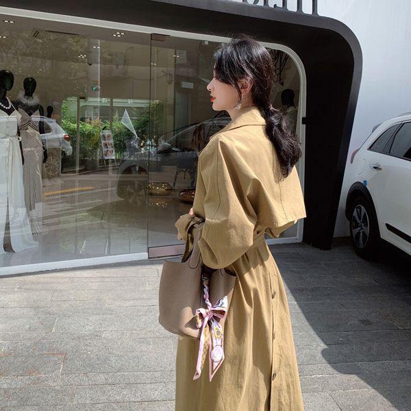 

women's trench coats qui on the knee trench coat for lady in only female office breasted blouse with woman's, Tan;black
