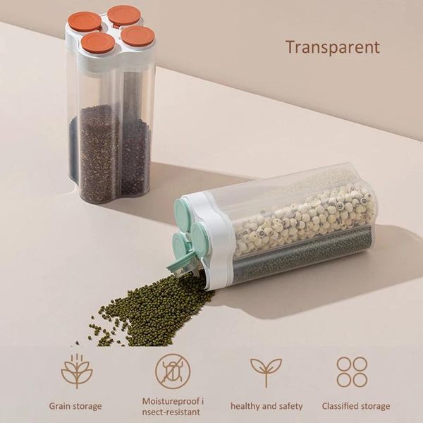

storage bottles & jars food bo clear container set with pour lids kitchen dried grains tank moisture-proof lid organizer