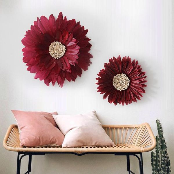 

decorative objects & figurines handmade feather home decoration wall tapestry painting sofa background hanging mexican