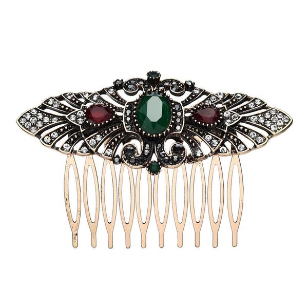 

hair clips & barrettes vintage flower crown hairwear insect combs hairpins headdress classic turkish jewelry ancient gold women bijoux, Golden;silver