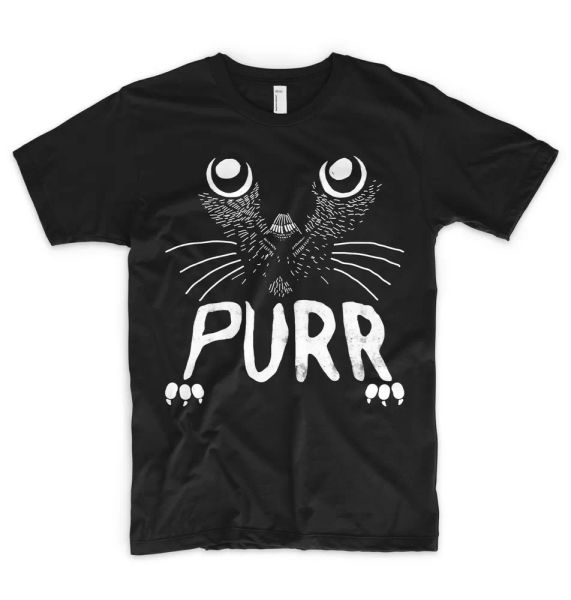 

cat face t shirt purr feline meowt kitten animal lover british siberian bengal, White;black