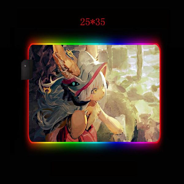 

mouse pads & wrist rests anime big mousepad rgb locking player led gaming accessories office desk mat natural rubber waterproof anti-slip ca