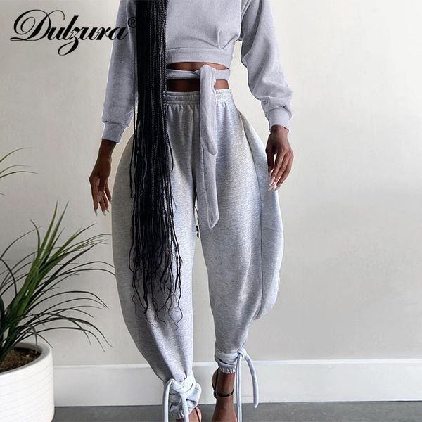

high waist gray sweatpants ankle lace up loose streetwear casual harm pants 2021 autumn winter trousers sporty fashion, Black;white
