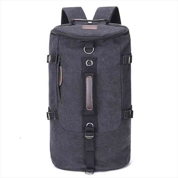 

large capacity rucksack man travel bag mountaineering backpack male luggage canvas bucket shoulder bags men outdoor