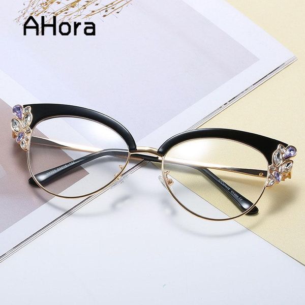 

sunglasses ahora luxury lady cat eyes crystal reading glasses 2021 fashion presbyopic eyeglasses optical spectacle +1.0+1.5+2.0+2.5...+4.0, White;black