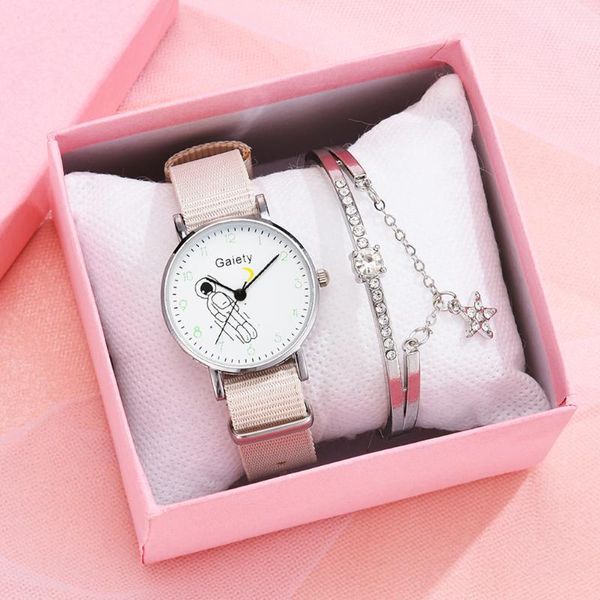 

wristwatches fashion watch women leather belt simple ladies small astronaut dial quartz clock dress watches, Slivery;brown