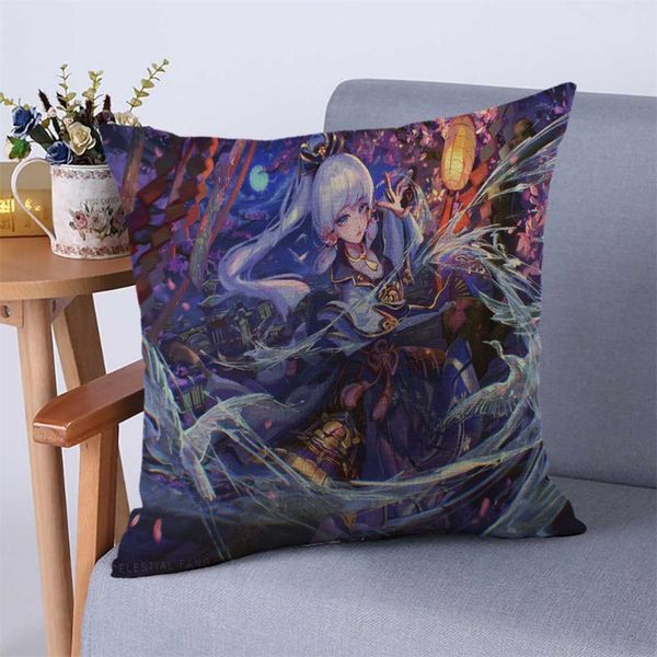 

cushion/decorative pillow genshin impact cushion cover 3d linen cotton pillowcase decoration 45Ã45 bedroom home sofa waist custom