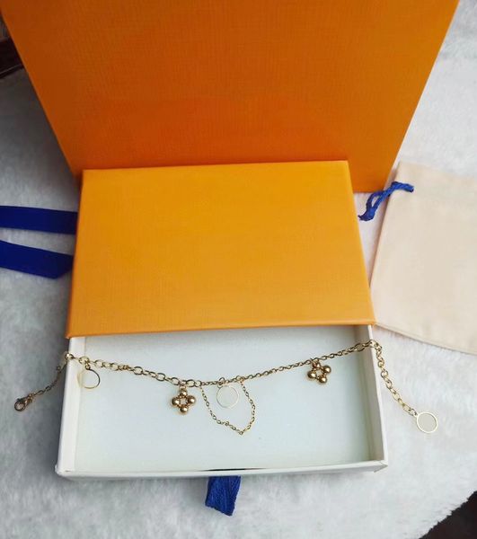 

designer chain bracelet five flower bracelets 23cm adjustable alloy silver gold plating x1110a, Golden;silver