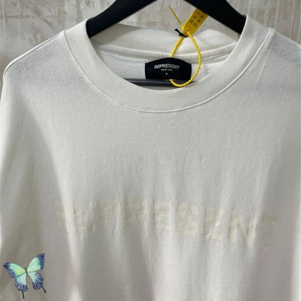 

men's t-shirts represent t shirt contrast letter print t-shirt metal logo men women good quality tee, White;black