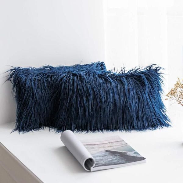 

cushion/decorative pillow 30x50cm nordic ins pillowcase fashion long plush fur sofa cushion cover covers velvet decorative decor home rectan