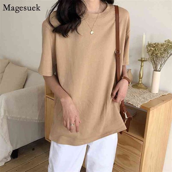 

fashion woman t-shirts summer sale tshirt women soft loose solid fresh natural short sleeve basic shirt 9702 210512, White