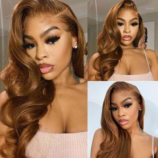 

peruvian brozened brown body wave human hair wigs with baby 180density glueless full lace for black women remy1, Black;brown