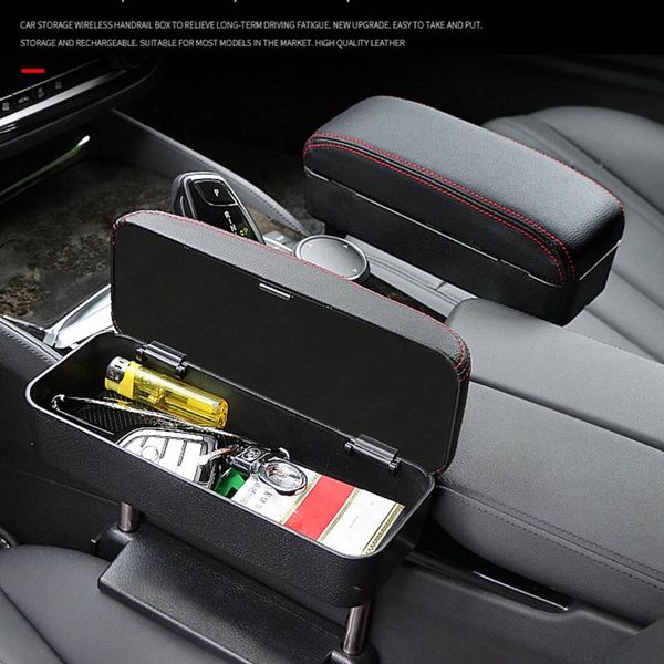 

car organizer armrest box storage case seat clearance wireless charger elbow forearm wrist rest support universal automobile