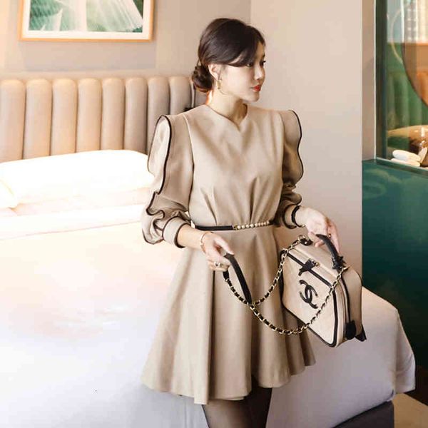 

Comfortable female fashion the-neck formal arrival classic mini dress, Black;gray