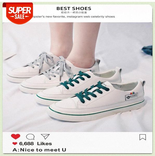 

little white shoes women korean women's four leather flat casual sports #8p3q