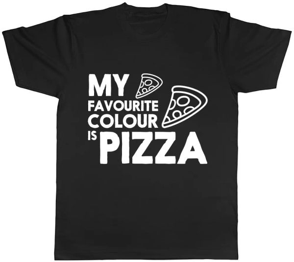 

my favourite colour is pizza mens ladies womens t-shirt, White;black