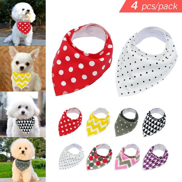 

didog dog bandana pet bandanas collar scarf puppy neckerchief small medium large dogs accessories 4 pcs/pack collars & leashes