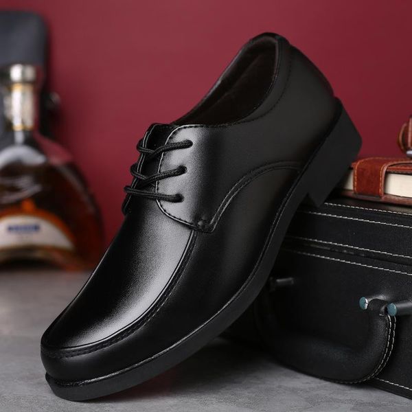 

dress shoes 2021 black men formal autumn winter brand leather classic business gentleman big size