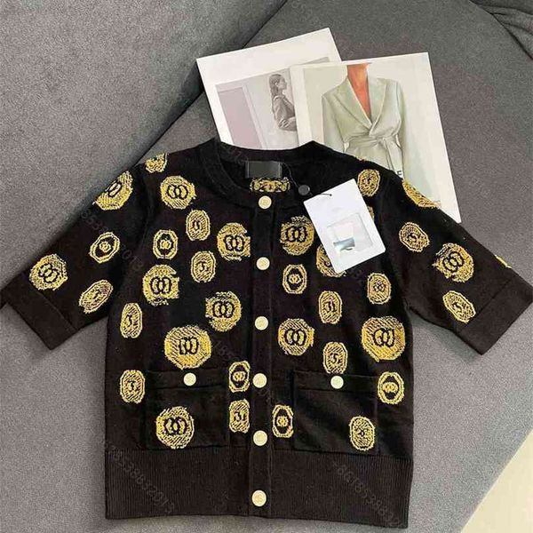 

wholesale designer cc winter women sweater hoodies wool cchen brand knit sweaters jackets gold coin jacquard knitted cardigan coats high-end, White;black