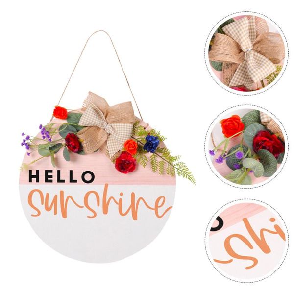 

decorative flowers & wreaths 1pc emulated flower hanging plate front door board decoration