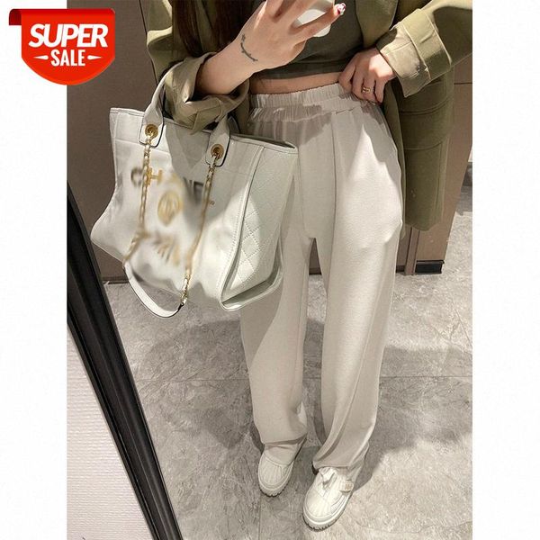 

[long leg pants] women's wide pants waist was thin, draping feeling loose mopping trendy net red customization #kr9s, Black;white