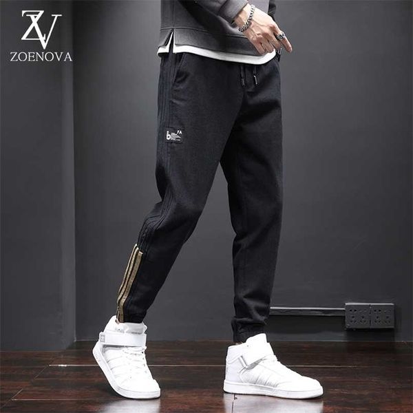 

zoenova men's joggers winter fleece outdoor sweatpants fashion applique harem pants men cotton casual trousers for men 211201, Black