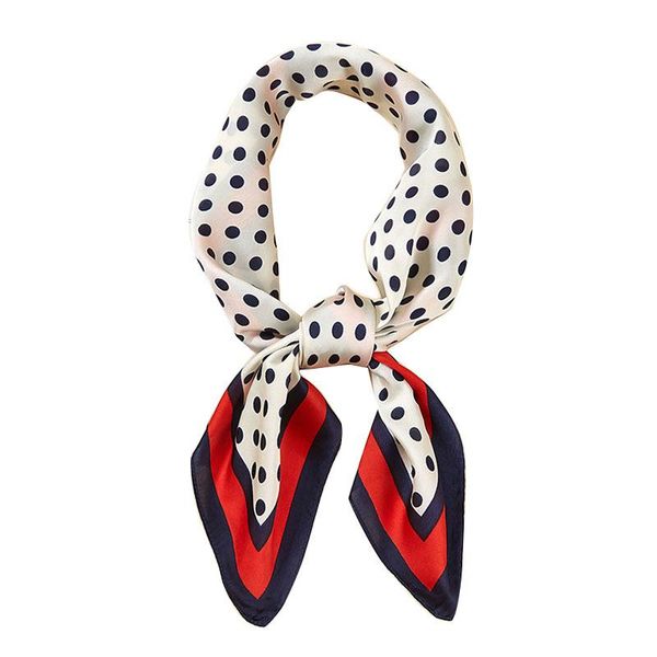 

scarves lady silk scarf office ladies shawl women print hair neck square 70cm dot printed headband handkerchief, Blue;gray