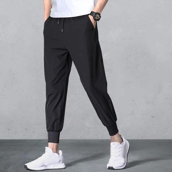 

gym clothing men long casual sports pants slim fit trousers dance jogger sweatpants tracksuit running training fitness, White;black
