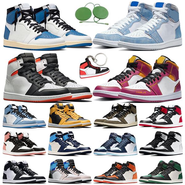 

air jordan 1 1s men women basketball shoes fragment hyper royal pollen bred toe university blue electro orange mocha cactus jack unc trainer