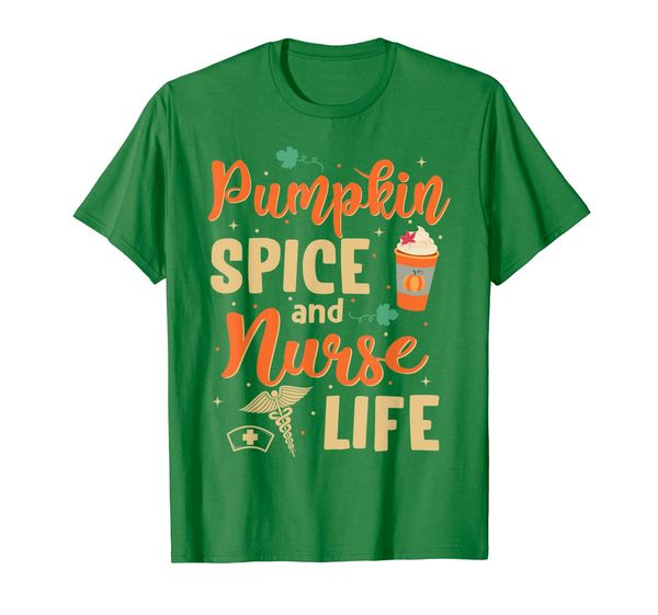 

pumpkin spice and nurse life fall thanksgiving t-shirt, White;black