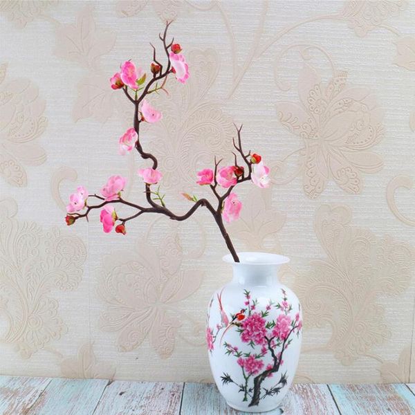 

decorative flowers & wreaths plum cherry blossoms artificial silk flores sakura tree branches home table living room decor diy wedding