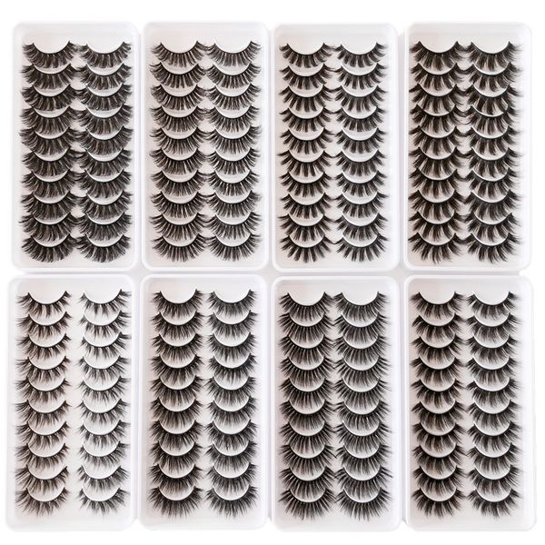 

10pairs 3d faux mink lashes pack natural long eyelashes soft wispy false eyelash cils makeup wholesale maquiagem