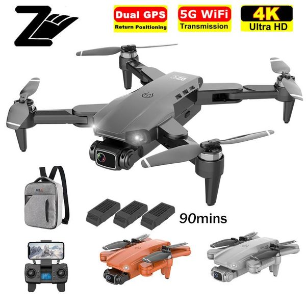 

drones l900 pro 4k hd dual camera with gps 5g wifi fpv real-time transmission brushless motor rc distance 1.2km professional drone