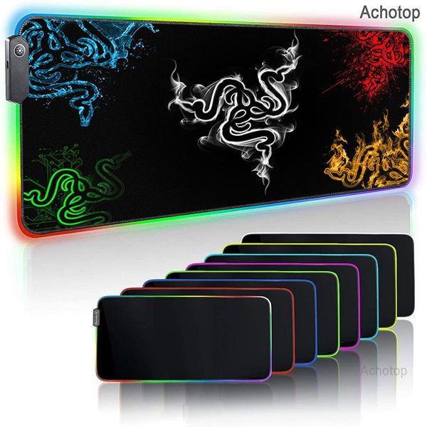 

mouse pads & wrist rests razer gaming pad rgb usb led 14 groups of lights extended illuminated keyboard non-slip blanket mat 350*250 and 400