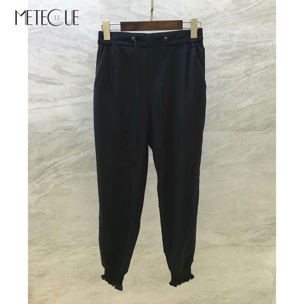 

women's pants & capris fashion black harem with stretchy on the back 2021 spring summer elastic waisted women trousers, Black;white