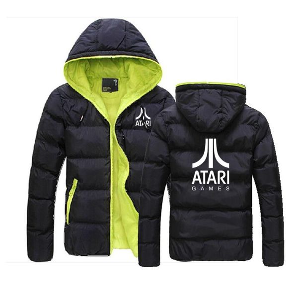 

men's hoodies & sweatshirts the 2021 printed logo atari games autumn customize fashion down warm slim coats sportwear coat jacket haraj, Black