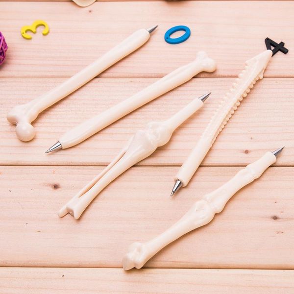 

ballpoint pens 1pc 0.5mm creative bone shape pen black blue ink writing ball school office stationery supplies student gift, Blue;orange