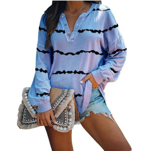 

plus size women cotton striped t shirt oversize casual v-neck long sleeve loose 2021 autumn shirts fashion ladies tee women's t-shi, White