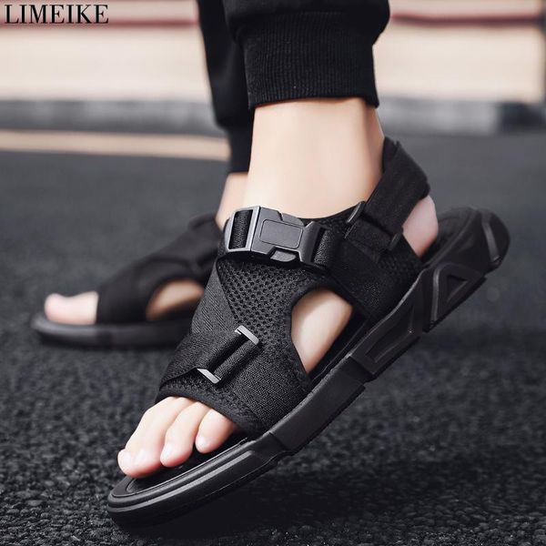 

sandals summer men fashion casual shoes light comfortable outdoor open toe beach all-match, Black