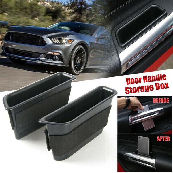 

car organizer 2pcs inner side door handle storage box cover for mustang useful interior accessorie