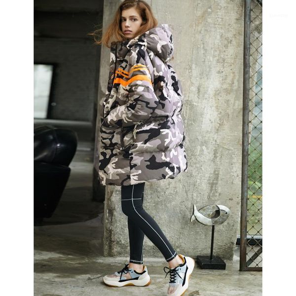 

camouflage down parkas jacket winter women's loose thick coat1, Black