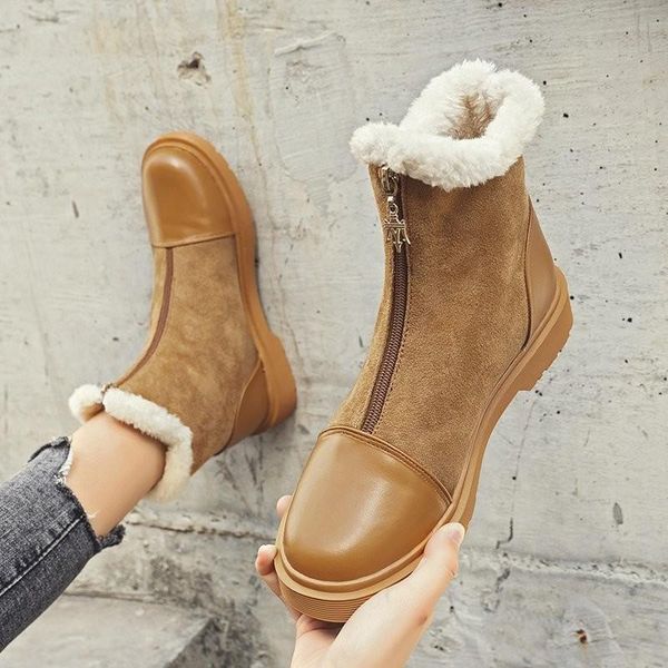 

boots winter women's ankle pointed ladies leather fashion snow, Black